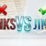Jinks or jinx spelling comparison showing the correct English usage with simple examples